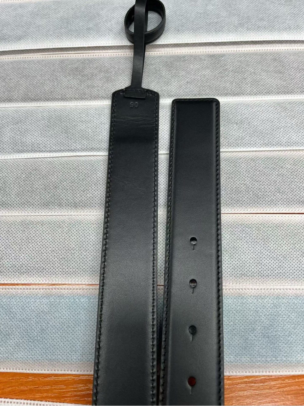 r 3.5cm sewingBlack Leather Men’s Bag Strap - Classic Adjustable Replacement